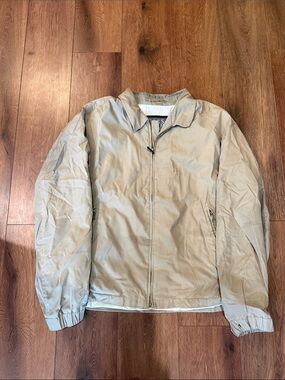Saks Fifth Avenue Tan Zip-Front Windbreaker